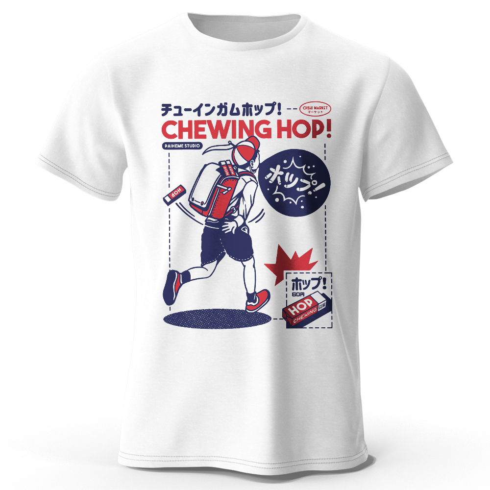 Japanese Snacks - T-shirt imprimé dessiné à la main