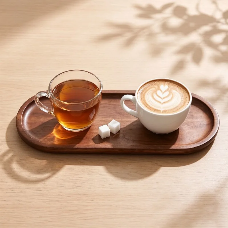Japanese Tea - Sous-tasse ovale en bois d'acacia de