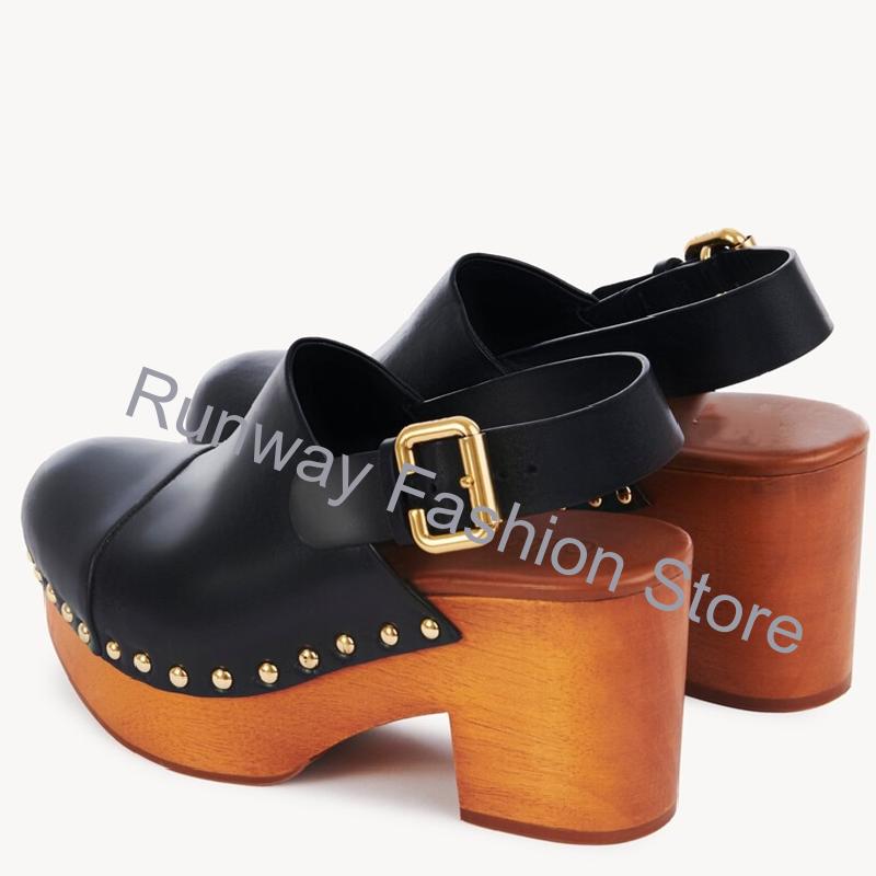 Mules compensées en bois massi - Geta Wooden Sandal avis et prix