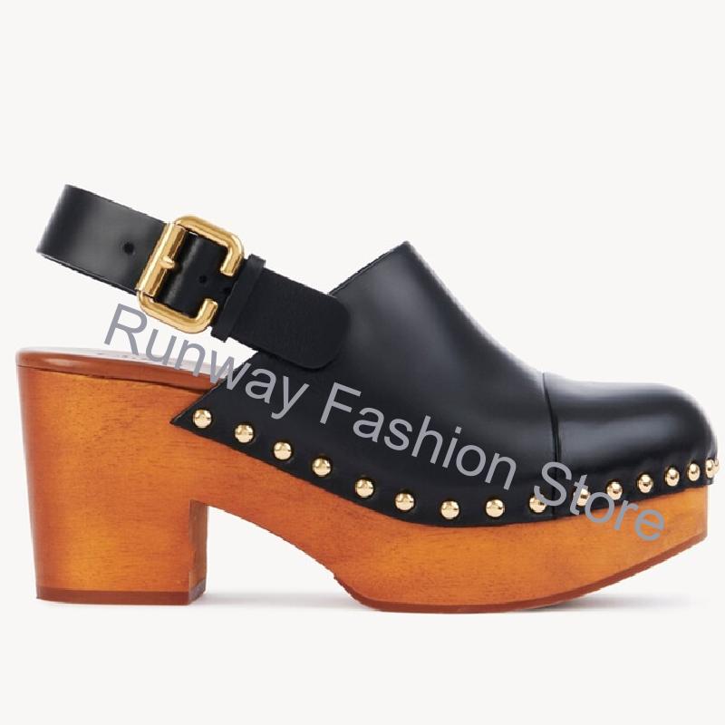 Mules compensées en bois massi - Geta Wooden Sandal avis et prix